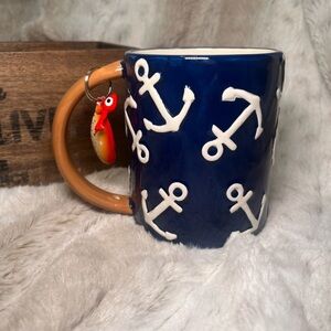 Nautical Anchor Mug with Lure Keychain – Mud Pie Coastal Ceramic
